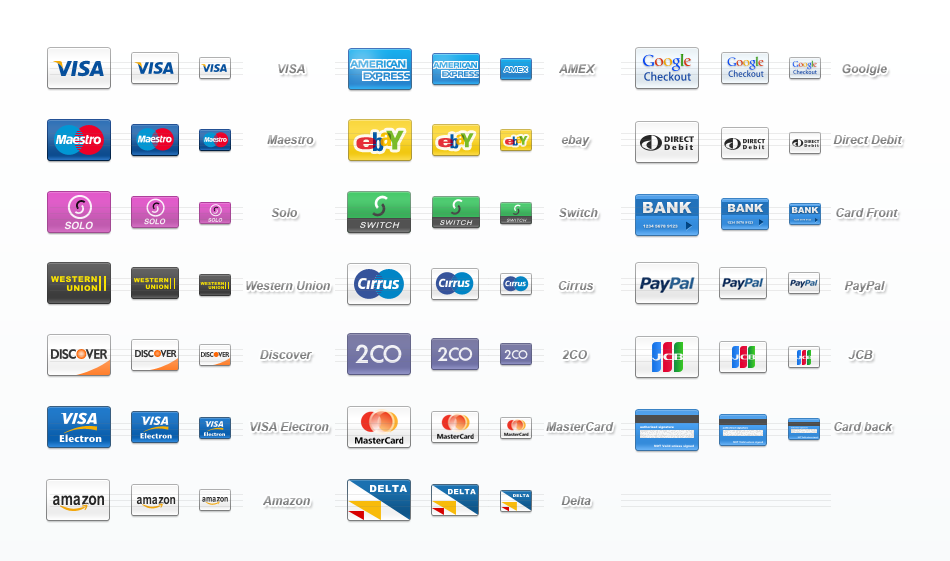 Credit Cards Icon Set