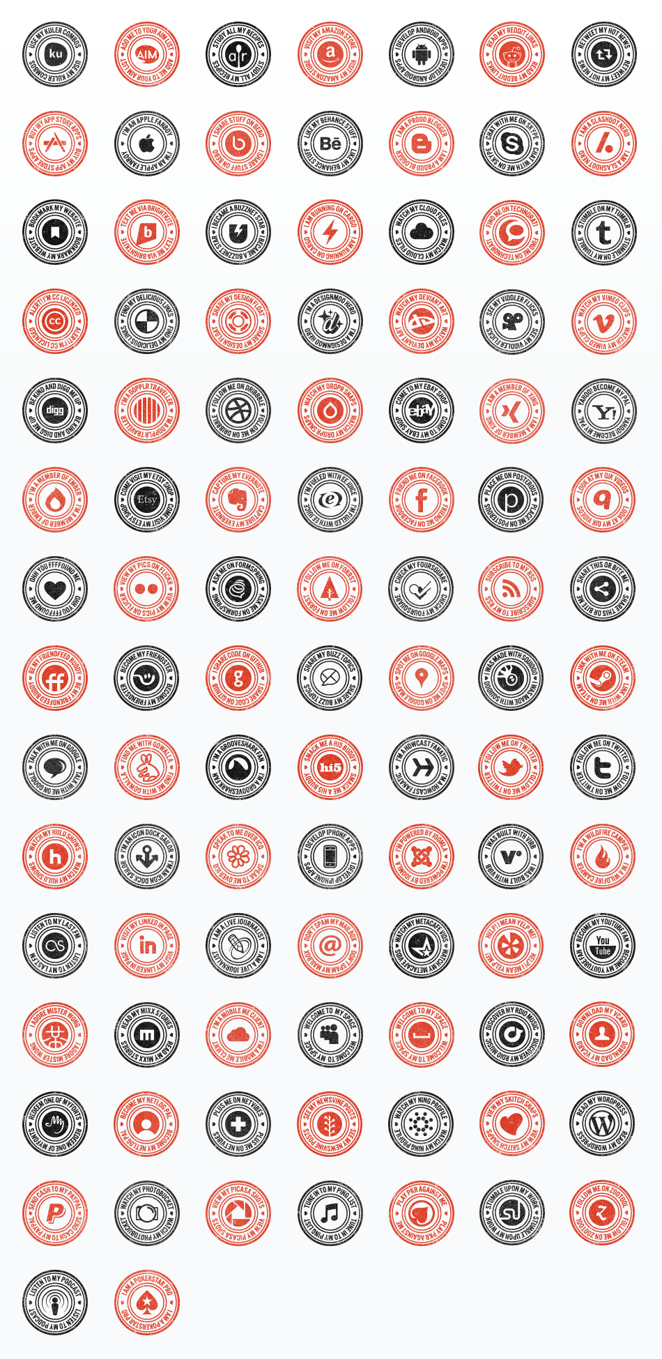 Social Media Stamp Collection