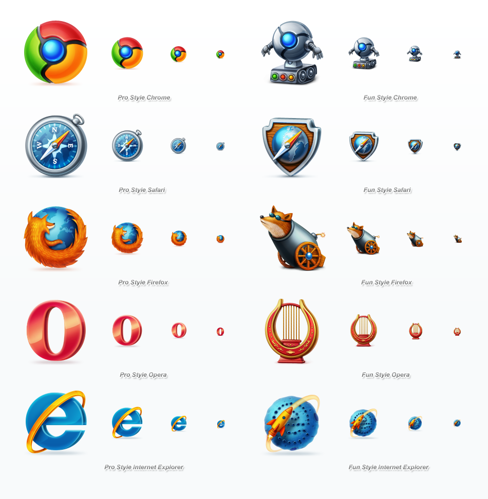 Web Browsers Icon Set